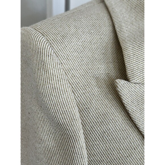 L’AGENCE Chamberlain Blazer Ecru Gold Shimmer Linen Blend Size 4 NWOT - Picture 6 of 11